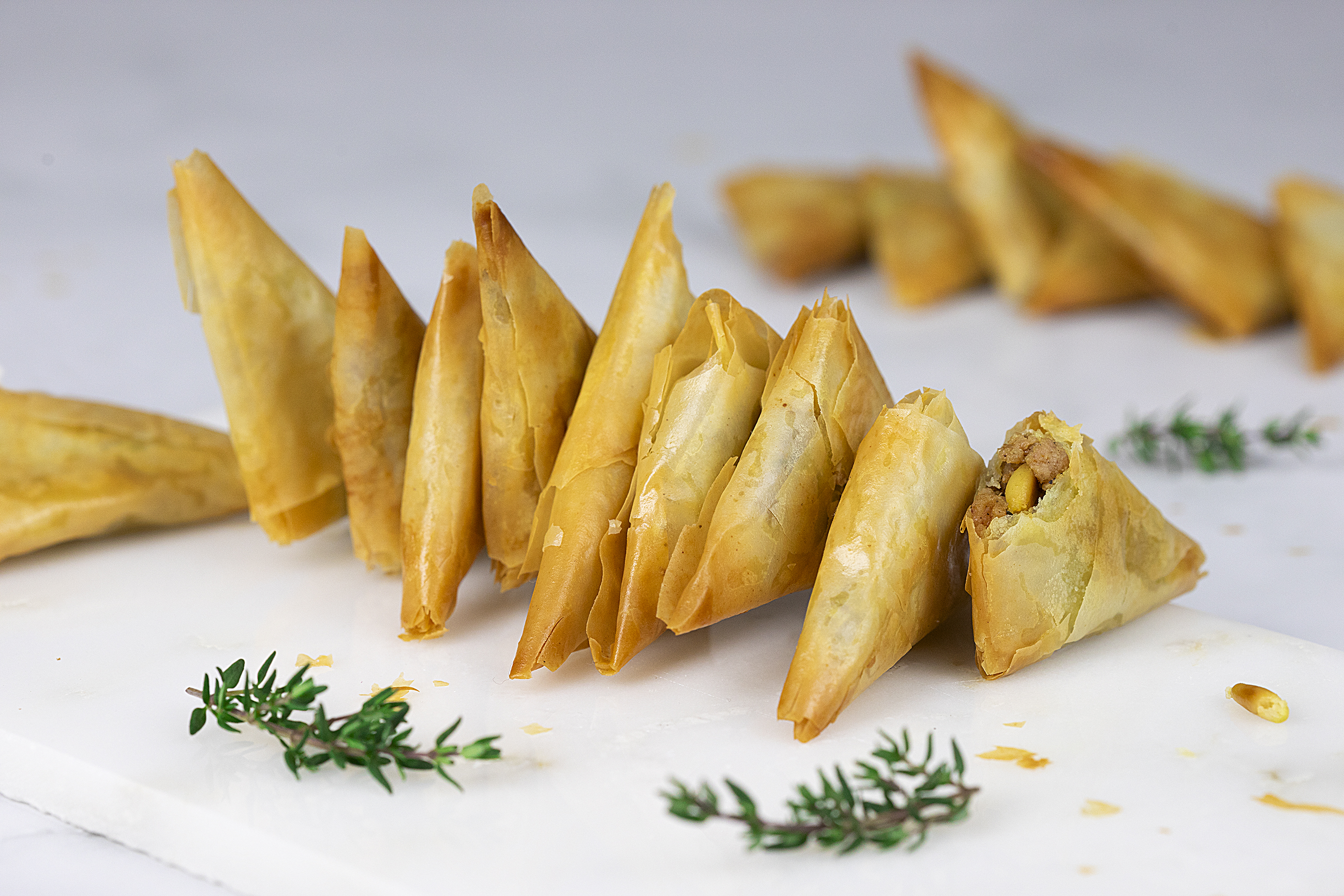 Meat Triangle Spicy Ground Meat and Pine Nut Triangles - Recipe